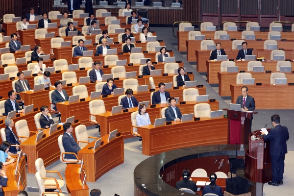 한덕수 국무총리가 9일 오후 서울 여의도 국회에서 열린 제418회 국회(정기회) 제4차 본회의에서 정치에 관한 대정부 질문에 답하고 있다. 2024.09.09/뉴스핌